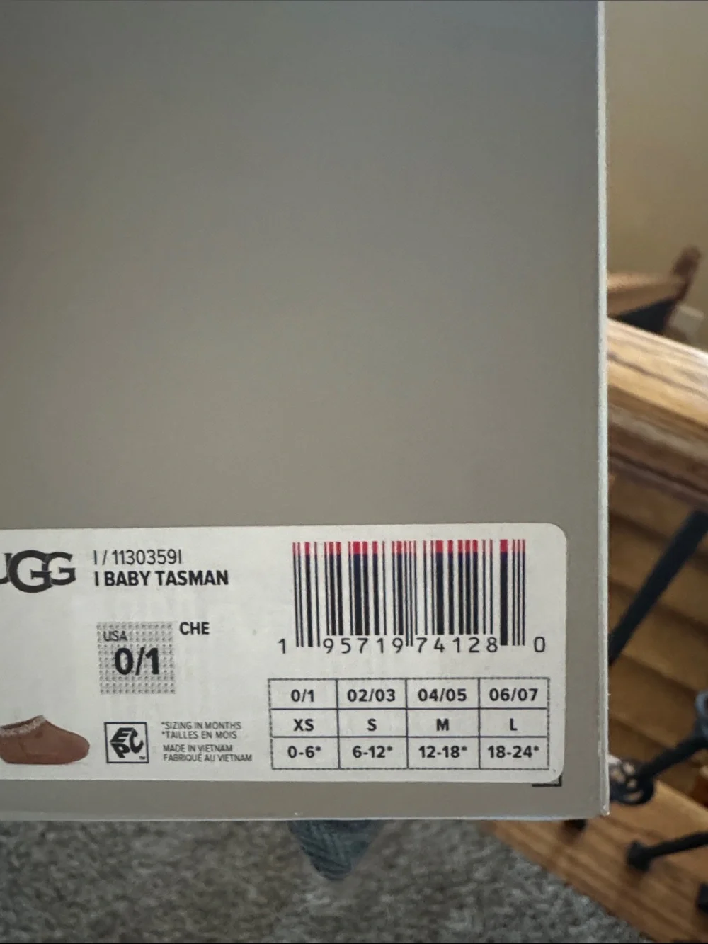 UGG Baby Tasman Chestnut Suede Booties - Brown